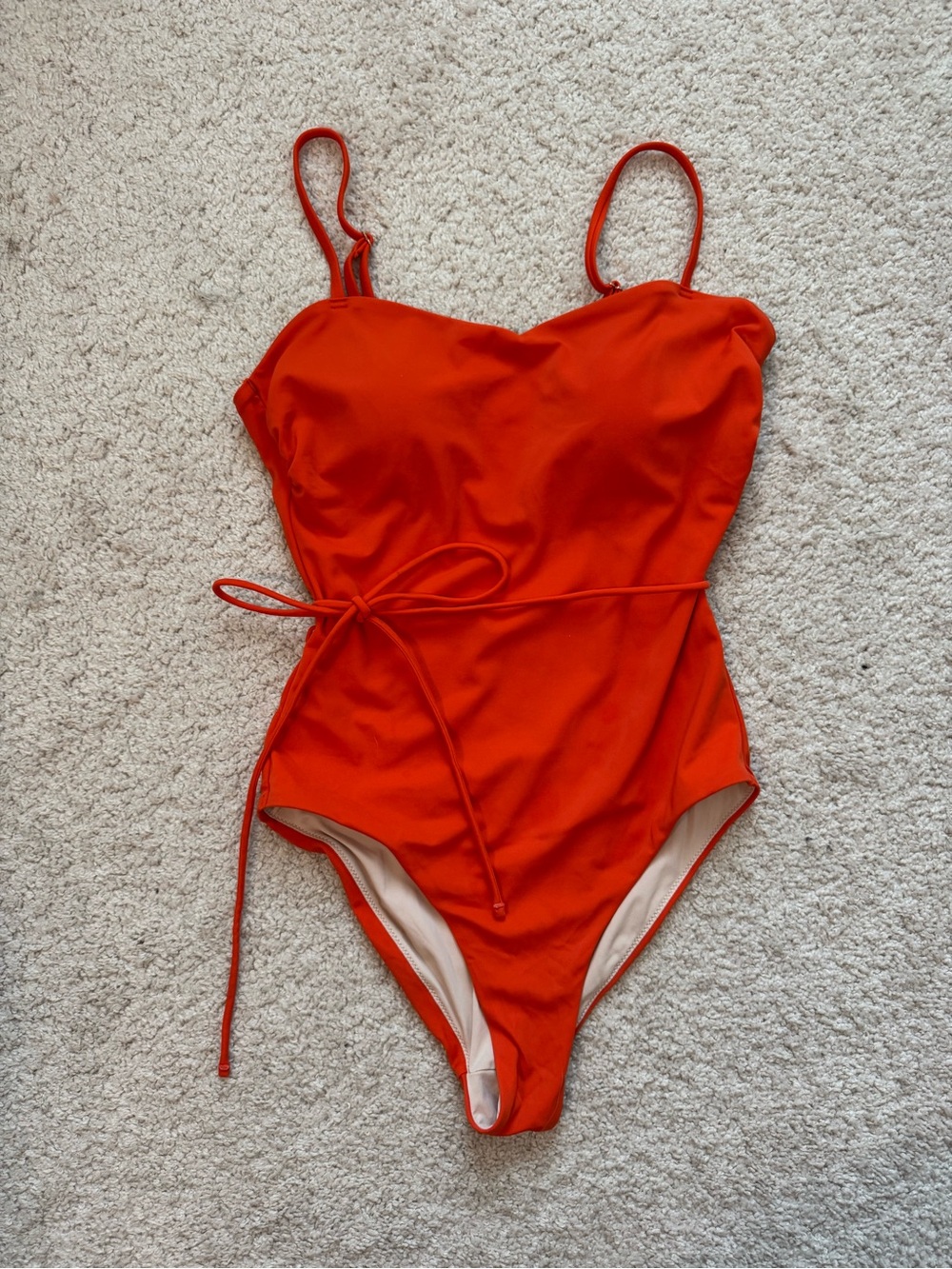 Chelsea28 Bright Orange Women’s One-Piece Swimsuit with Waist Tie